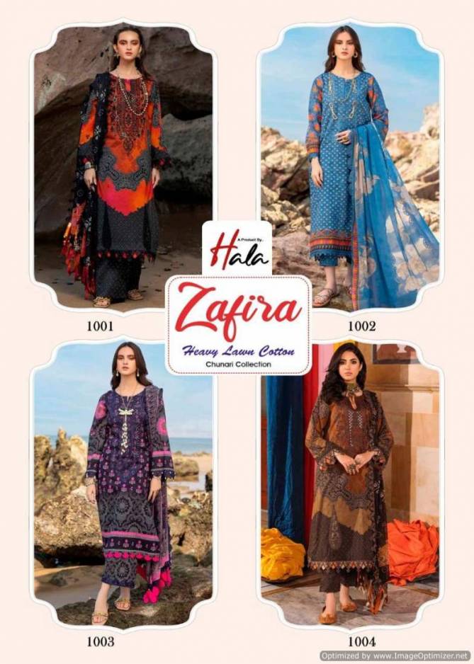 Zafira Vol 1 By Hala Heavy Lawn Cotton Pakistani Dress Material Wholesale Shop In Surat
